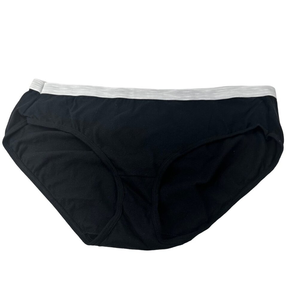 Hanes Women's Size 9 2XL Panty Brief Hi Cut Black New Without Tags